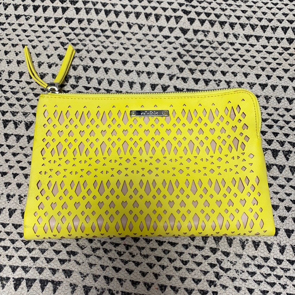 Stella & Dot Yellow and Tan Clutch